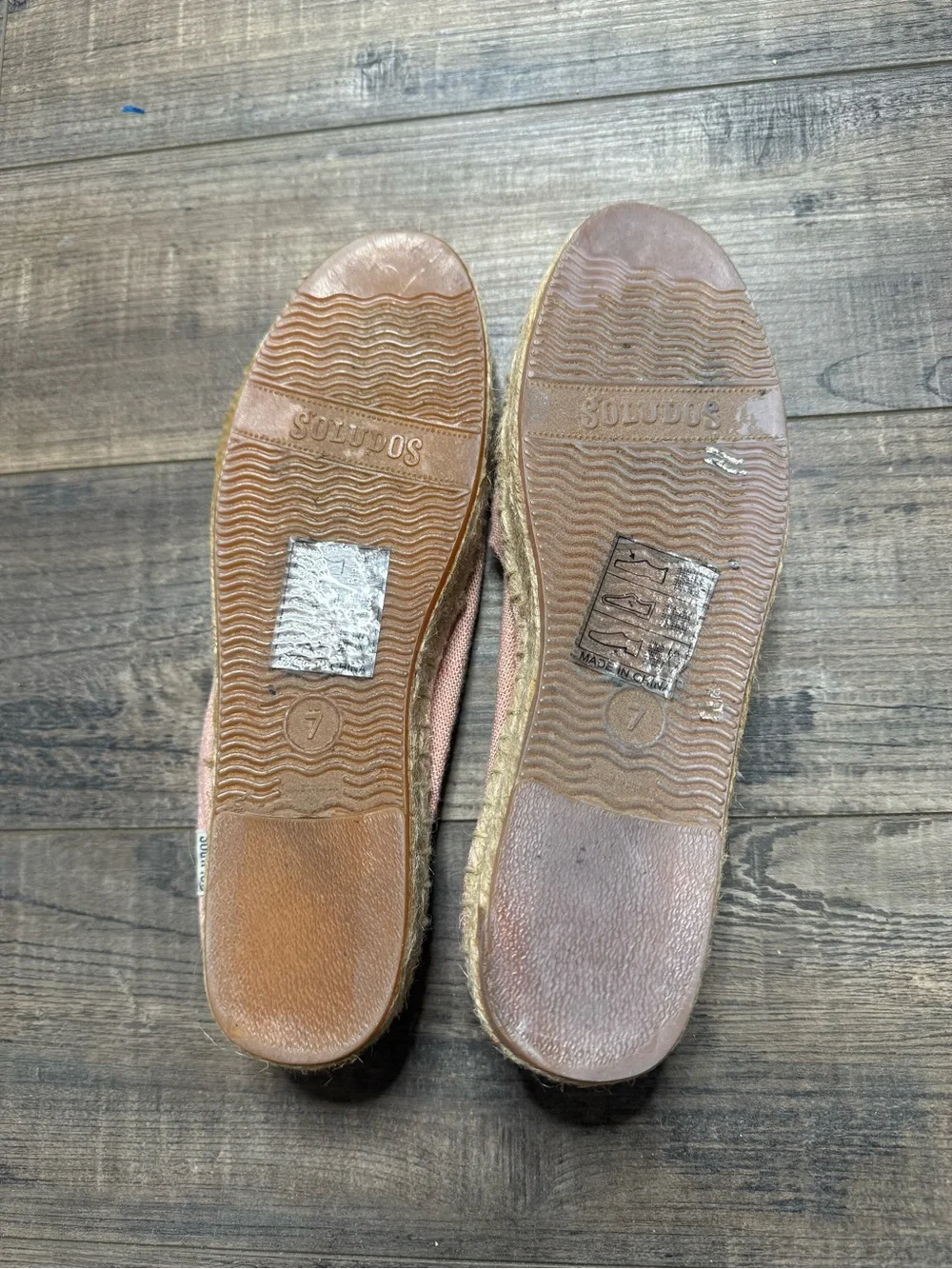 Soludos Pink Espadrille Slip-On Shoes with 'ciao bella' Embroidery Women Size 7